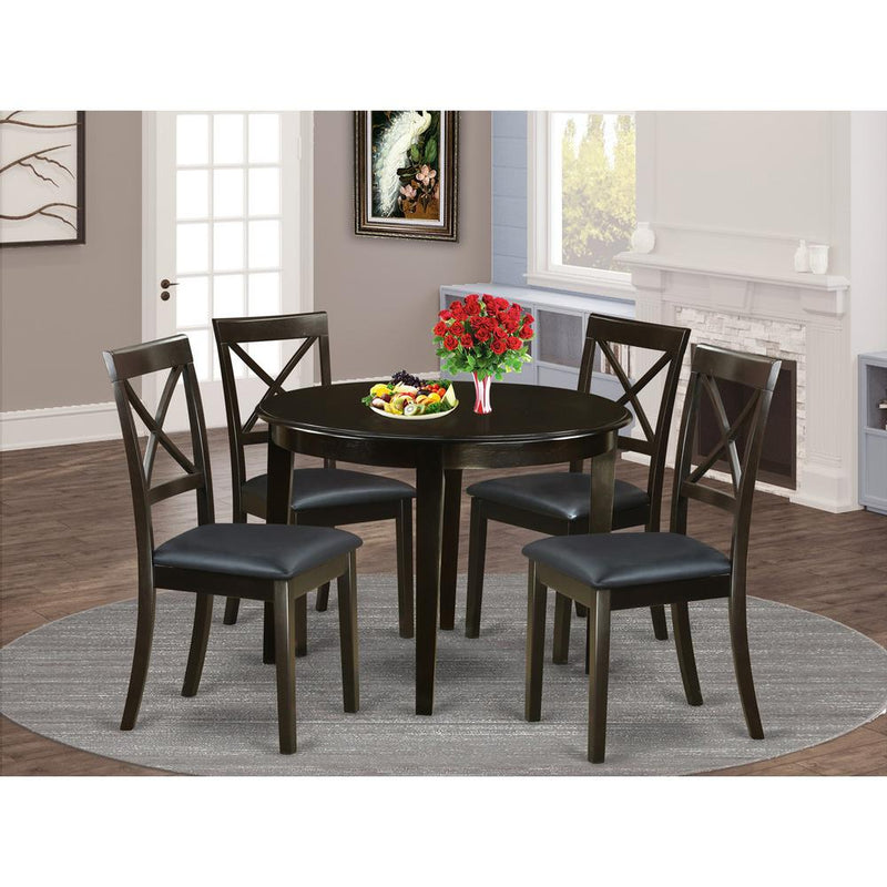 5 Pc Small Kitchen Table And Chairs Set-Round Table And 4 Dining Chairs. By East West Furniture | Dining Sets | Modishstore
