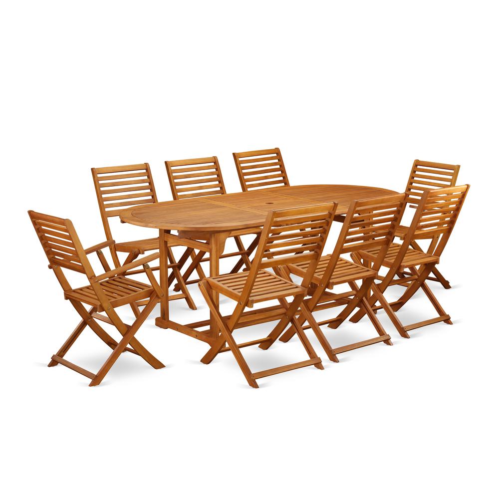Wooden Patio Set Natural Oil BSBS92CANA By East West Furniture | Outdoor Dining Sets | Modishstore - 2