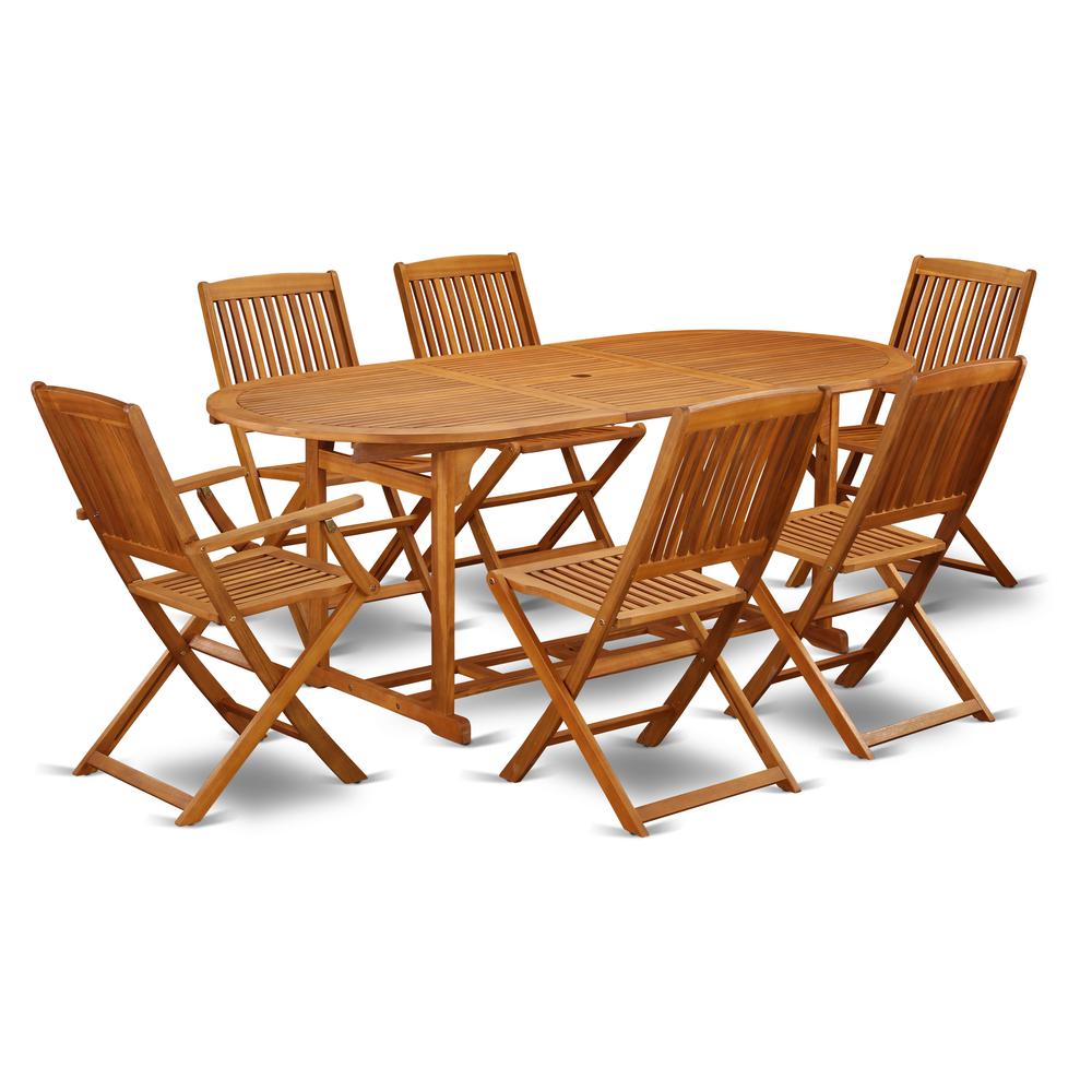 Wooden Patio Set Natural Oil BSCM72CANA By East West Furniture | Outdoor Dining Sets | Modishstore - 2