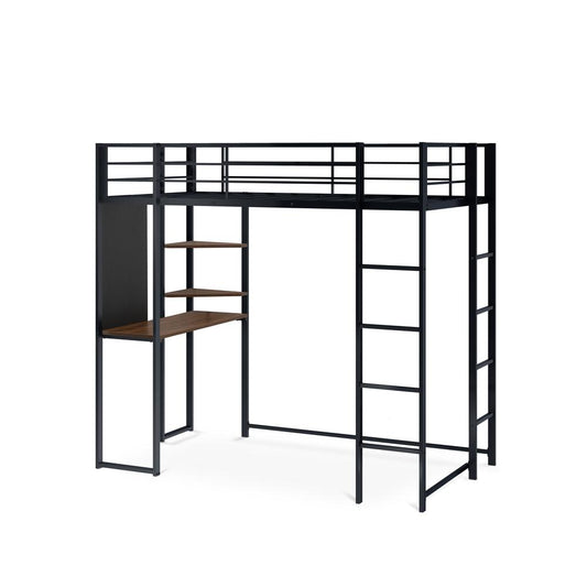Buckland Twin Loft Bed In Powder Coating Black Color By East West Furniture | Beds | Modishstore