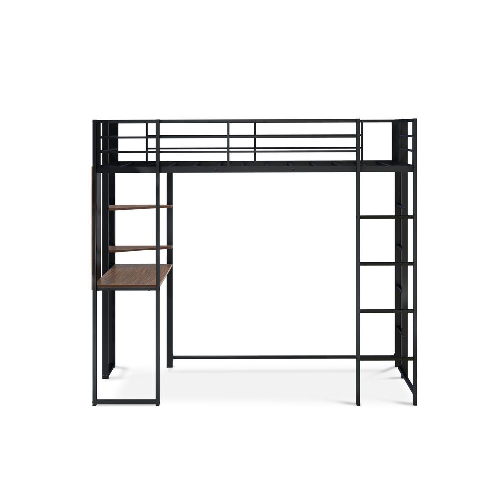 Buckland Twin Loft Bed In Powder Coating Black Color By East West Furniture | Beds | Modishstore - 2