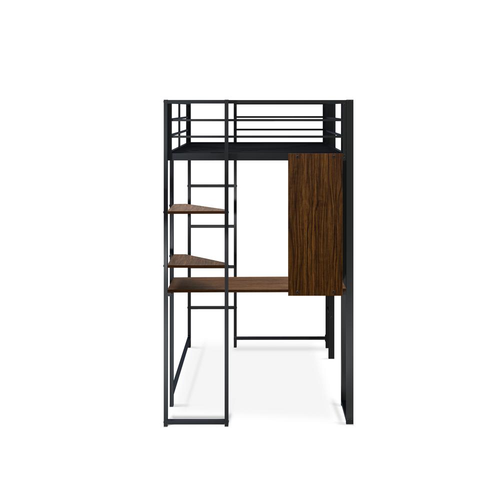 Buckland Twin Loft Bed In Powder Coating Black Color By East West Furniture | Beds | Modishstore - 3