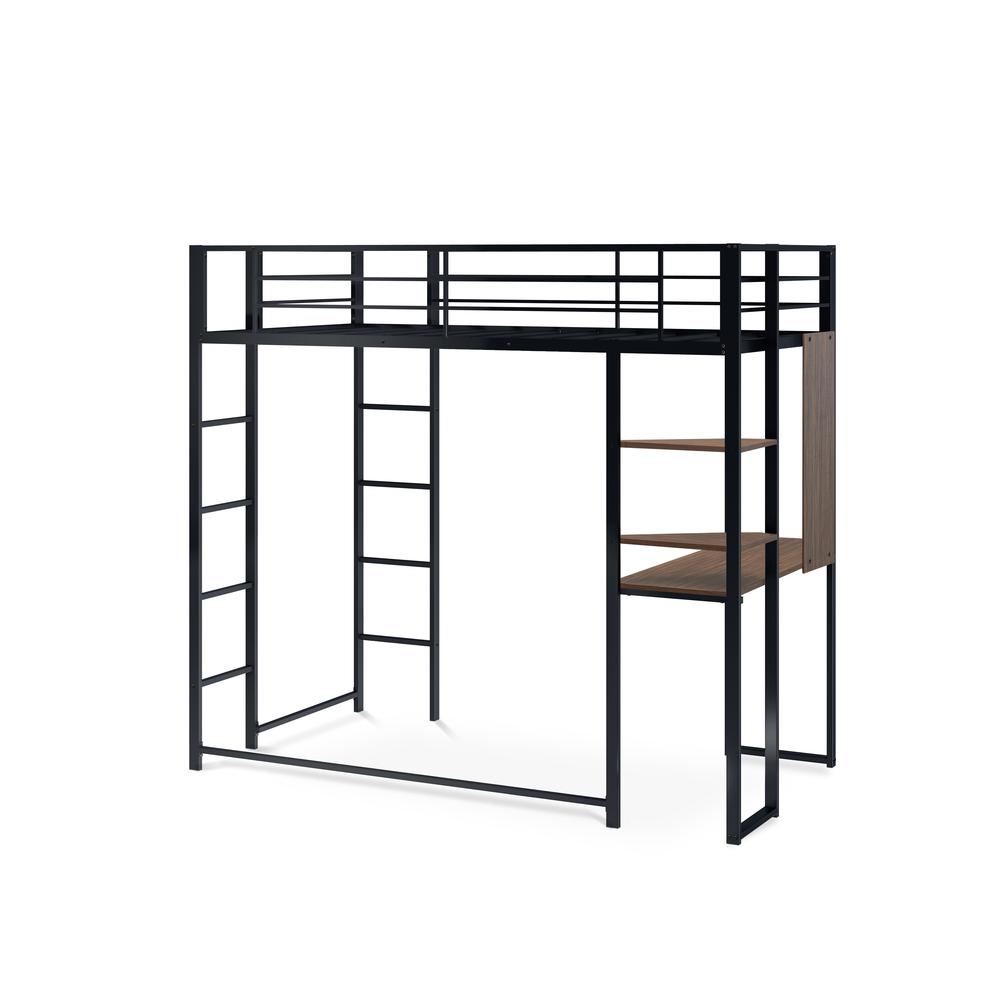 Buckland Twin Loft Bed In Powder Coating Black Color By East West Furniture | Beds | Modishstore - 4