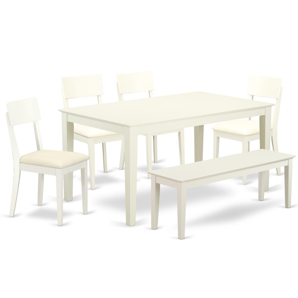 Dining Room Set Linen White CAAD6-LWH-LC By East West Furniture | Dining Sets | Modishstore - 2