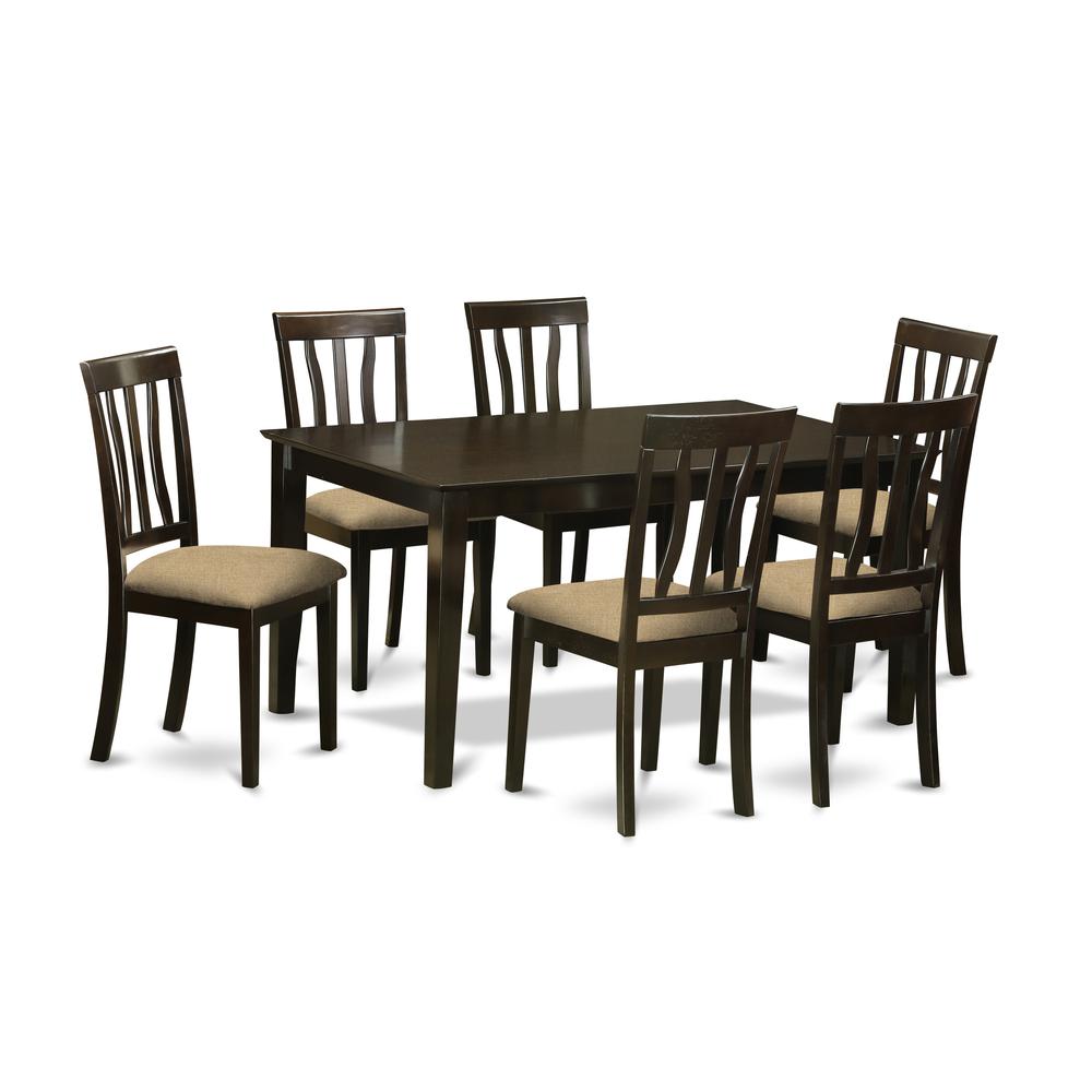Caan7-Cap-C 7 Pc Dining Room Set For 6-Dining Table And 6 Dining Chairs By East West Furniture | Dining Sets | Modishstore