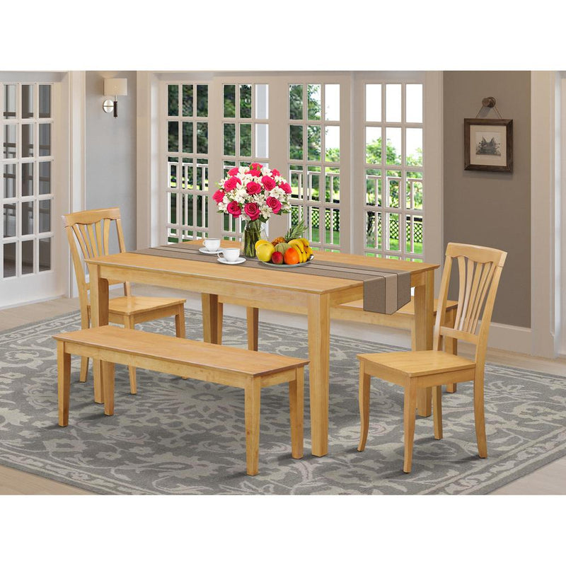 5 Pc Dinette Set - Dining Table And 2 Kitchen Chairs Along With 2 Wooden Benches By East West Furniture | Dining Sets | Modishstore