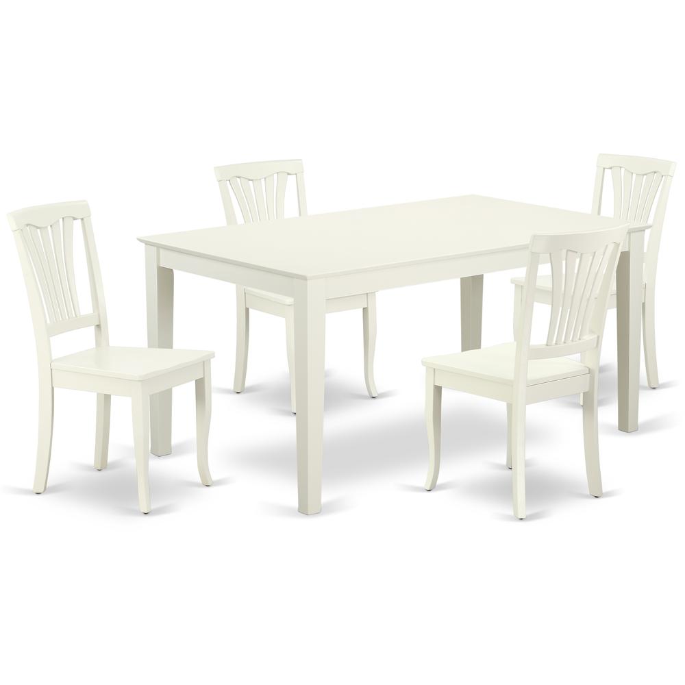 Dining Room Set Linen White CAAV5-LWH-W By East West Furniture | Dining Sets | Modishstore - 2