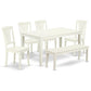 Dining Room Set Linen White CAAV6-LWH-W By East West Furniture | Dining Sets | Modishstore - 2
