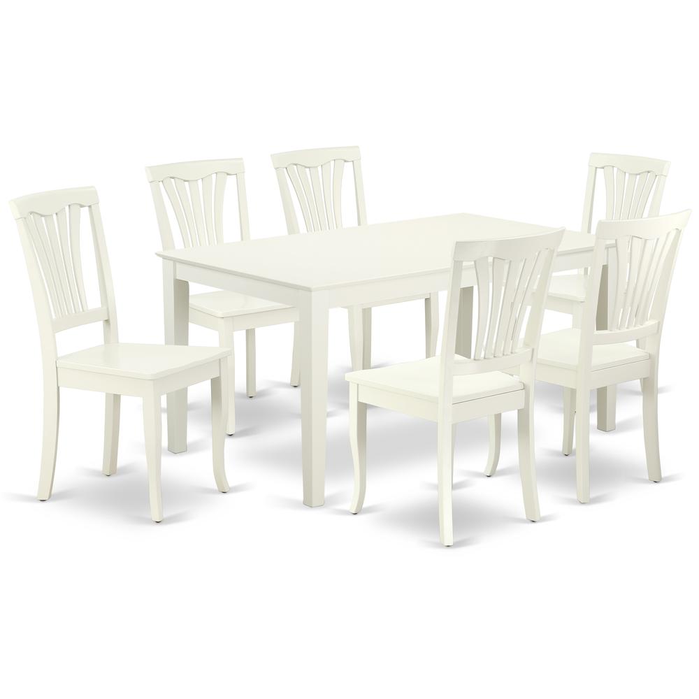 Dining Room Set Linen White CAAV7-LWH-W By East West Furniture | Dining Sets | Modishstore - 2
