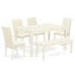 Dining Room Set Linen White CABA6-LWH-01 By East West Furniture | Dining Sets | Modishstore - 2