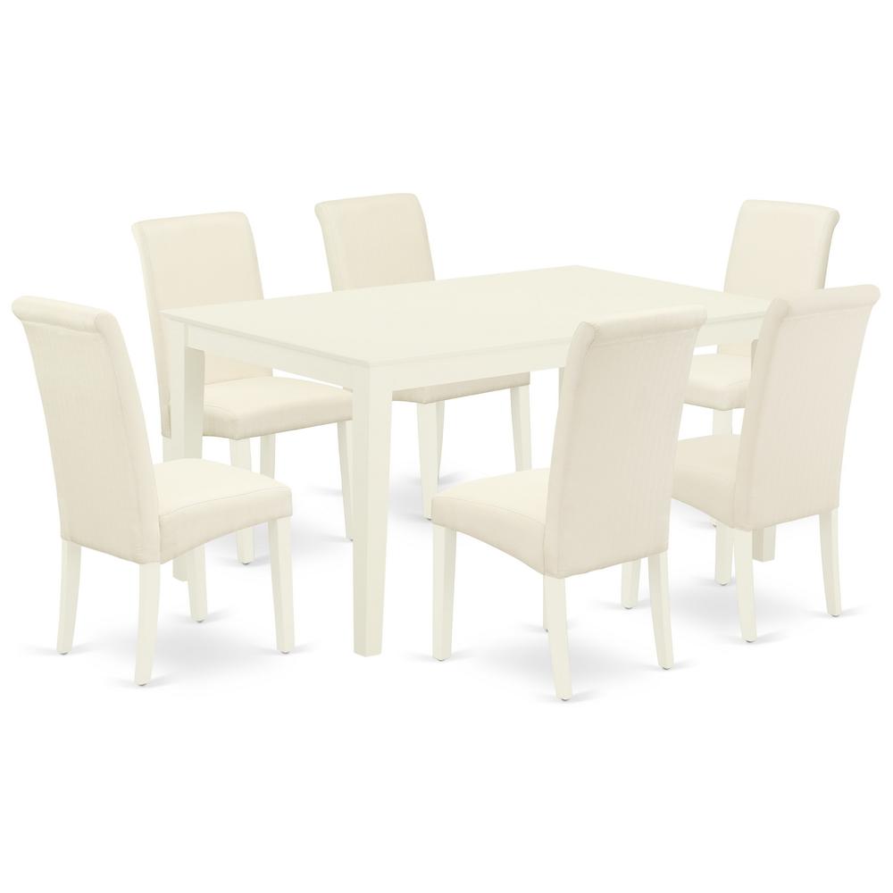 Dining Room Set Linen White CABA7-LWH-01 By East West Furniture | Dining Sets | Modishstore - 2