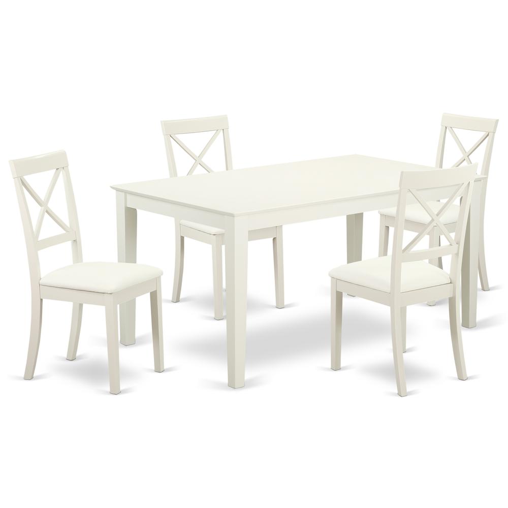 Dining Room Set Linen White CABO5-LWH-LC By East West Furniture | Dining Sets | Modishstore - 2