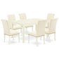 Dining Room Set Linen White CABR7-LWH-02 By East West Furniture | Dining Sets | Modishstore - 2