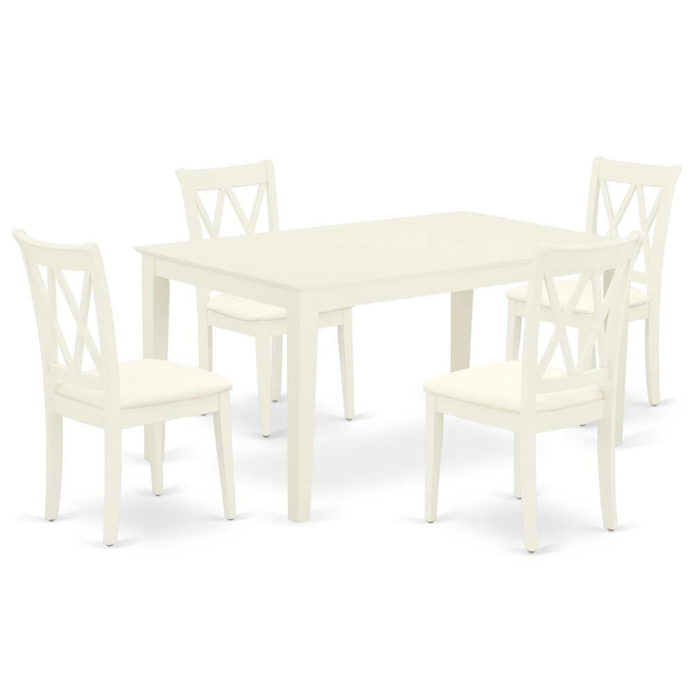Dining Room Set Linen White CACL5-LWH-C By East West Furniture | Dining Sets | Modishstore - 2