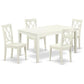 Dining Room Set Linen White CACL5-LWH-W By East West Furniture | Dining Sets | Modishstore - 2