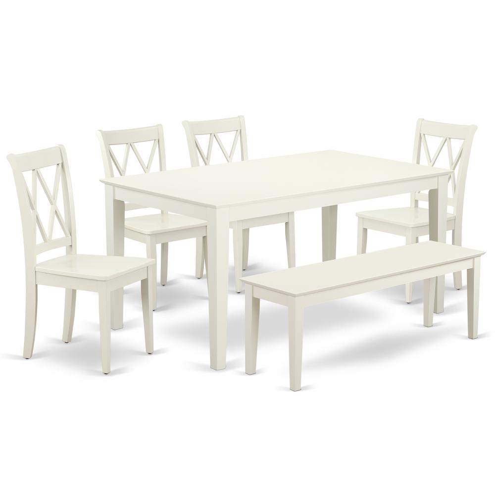Dining Room Set Linen White CACL6-LWH-W By East West Furniture | Dining Sets | Modishstore - 2