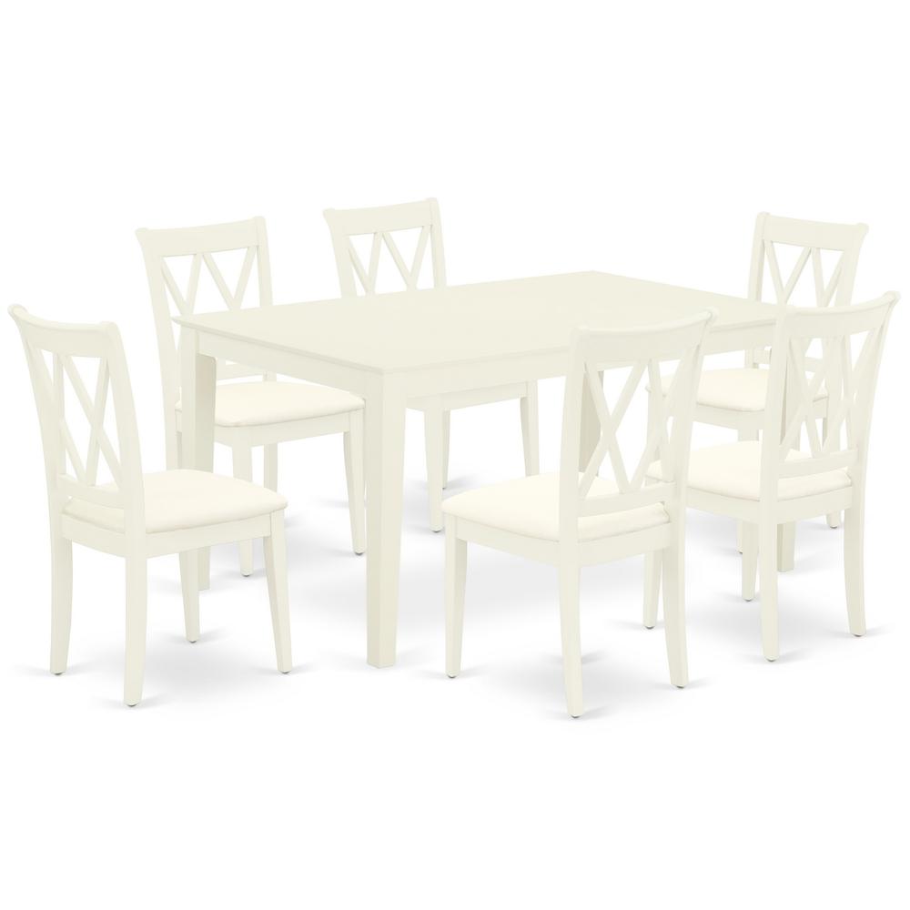 Dining Room Set Linen White CACL7-LWH-C By East West Furniture | Dining Sets | Modishstore - 2