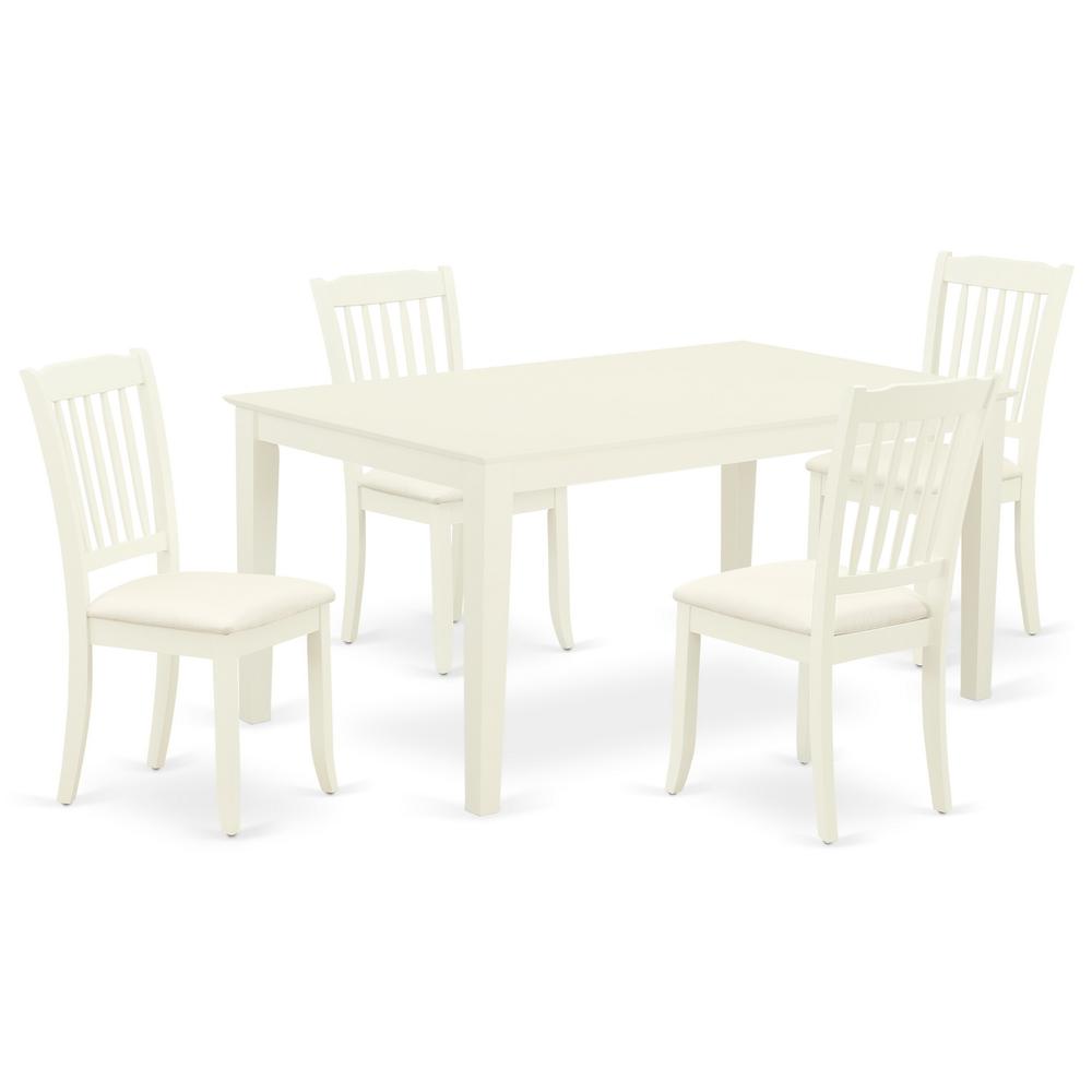 Dining Room Set Linen White CADA5-LWH-C By East West Furniture | Dining Sets | Modishstore - 2