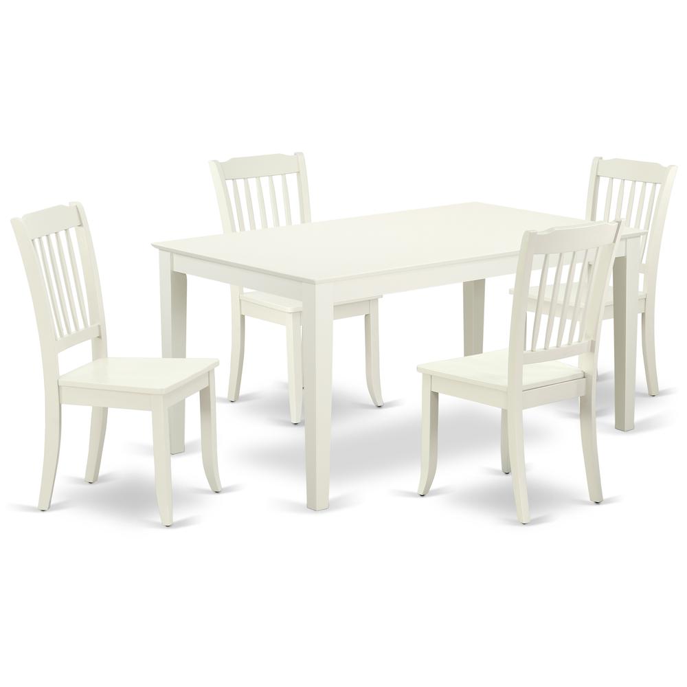 Dining Room Set Linen White CADA5-LWH-W By East West Furniture | Dining Sets | Modishstore - 2