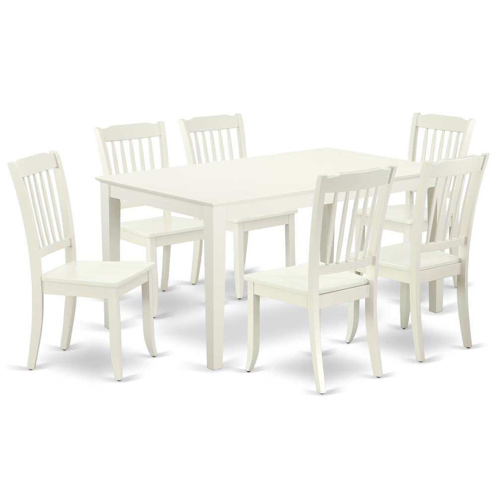 Dining Room Set Linen White CADA7-LWH-W By East West Furniture | Dining Sets | Modishstore - 2