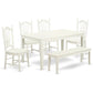 Dining Room Set Linen White CADO6-LWH-W By East West Furniture | Dining Sets | Modishstore - 2