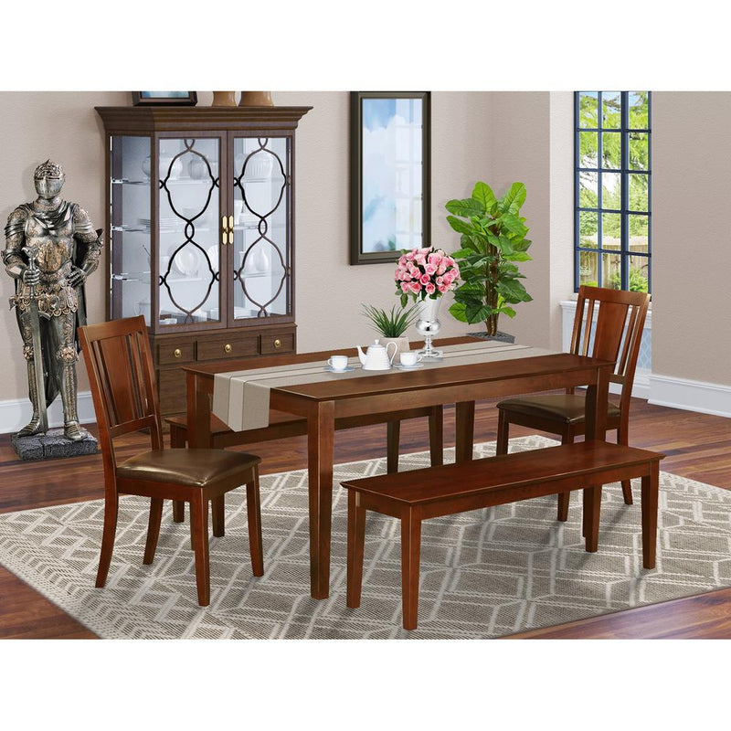 5 Pc Dining Room Set-Table And 2 Dining Chairs And 2 Benches By East West Furniture | Dining Sets | Modishstore