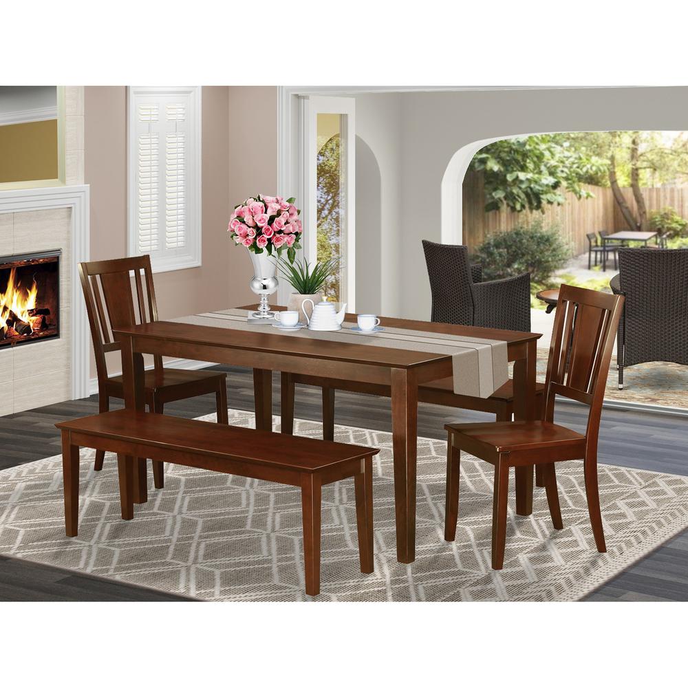 5 Pc Dining Room Set For 4-Dining Table And 2 Chairs And 2 Benches By East West Furniture | Dining Sets | Modishstore