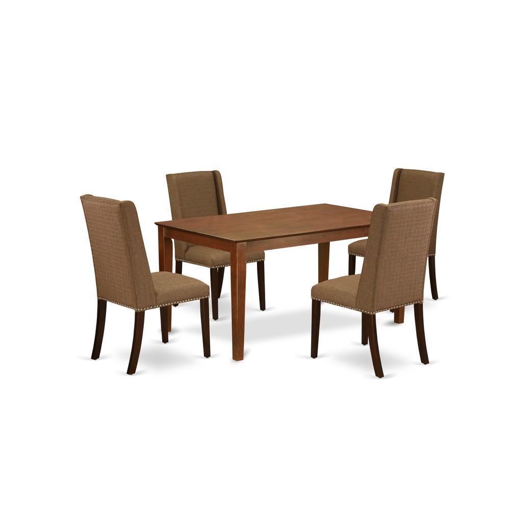 Dining Room Set Mahogany CAFL5 - MAH - 18 By East West Furniture | Dining Sets | Modishstore - 2