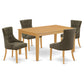 Dining Room Set Oak CAFR5-OAK-20 By East West Furniture | Dining Sets | Modishstore - 2