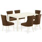Dining Room Set Linen White CAFR7-LWH-18 By East West Furniture | Dining Sets | Modishstore - 2