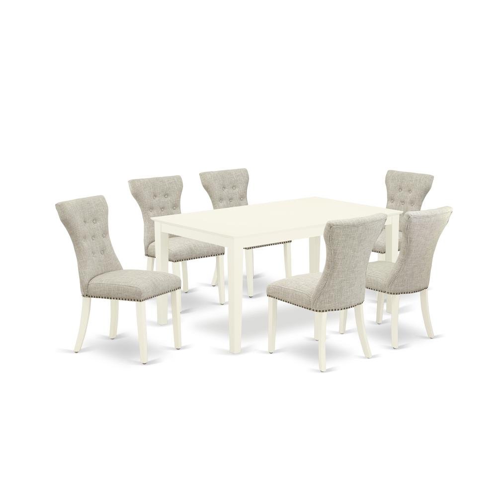 Dining Room Set Linen White CAGA7 - LWH - 35 By East West Furniture | Dining Sets | Modishstore - 2