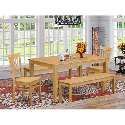5 Pc Dining Room Set - Table For Small Spaces And 2 Kitchen Chairs Also 2 Benches By East West Furniture | Dining Sets | Modishstore
