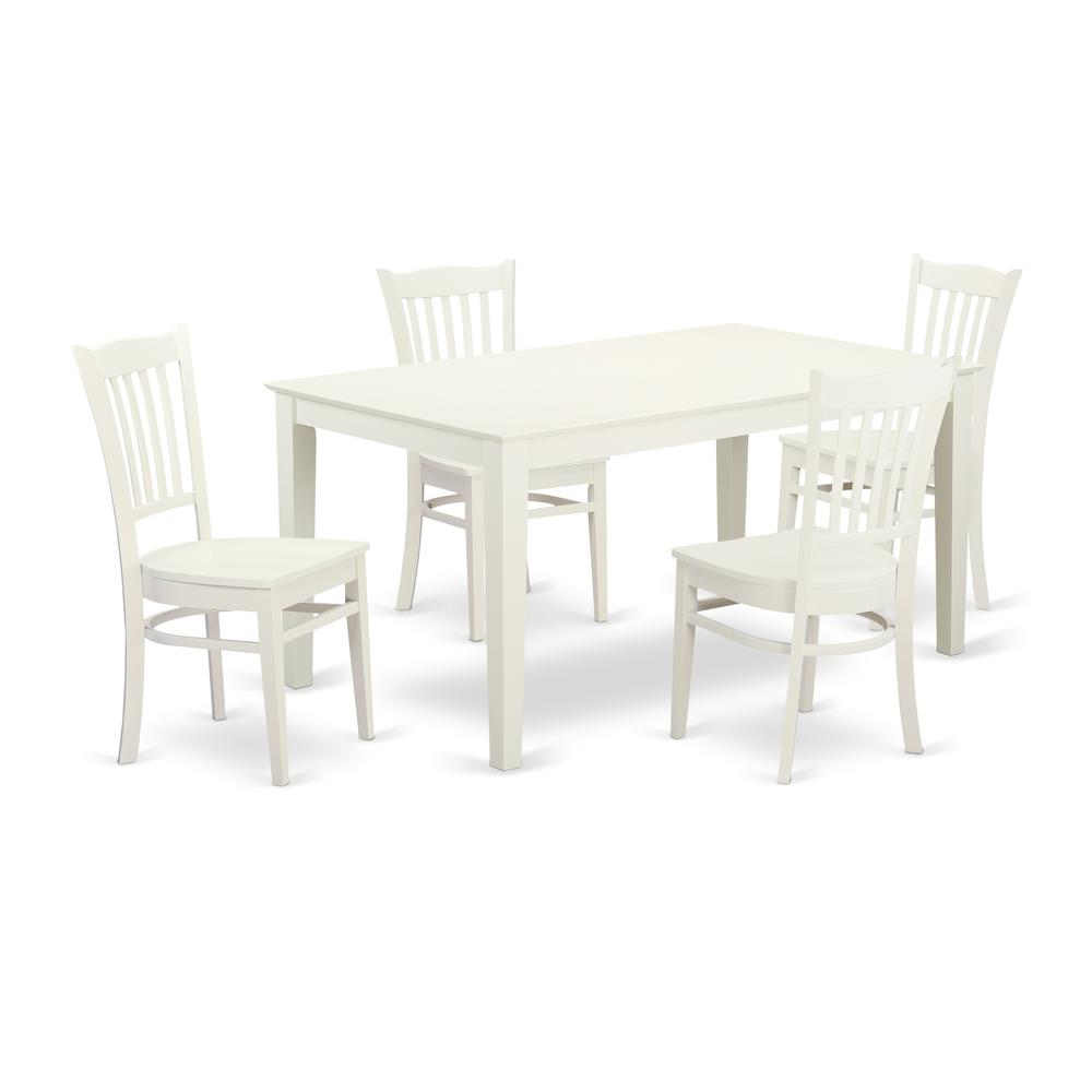 Dining Room Set Linen White CAGR5-LWH-W By East West Furniture | Dining Sets | Modishstore - 2