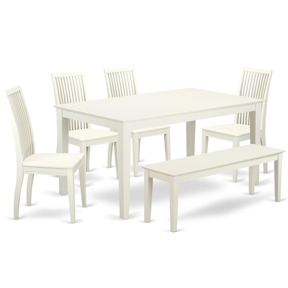 Dining Room Set Linen White CAIP6-LWH-W By East West Furniture | Dining Sets | Modishstore - 2