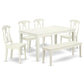 Dining Room Set Linen White CAKE6-LWH-W By East West Furniture | Dining Sets | Modishstore - 2