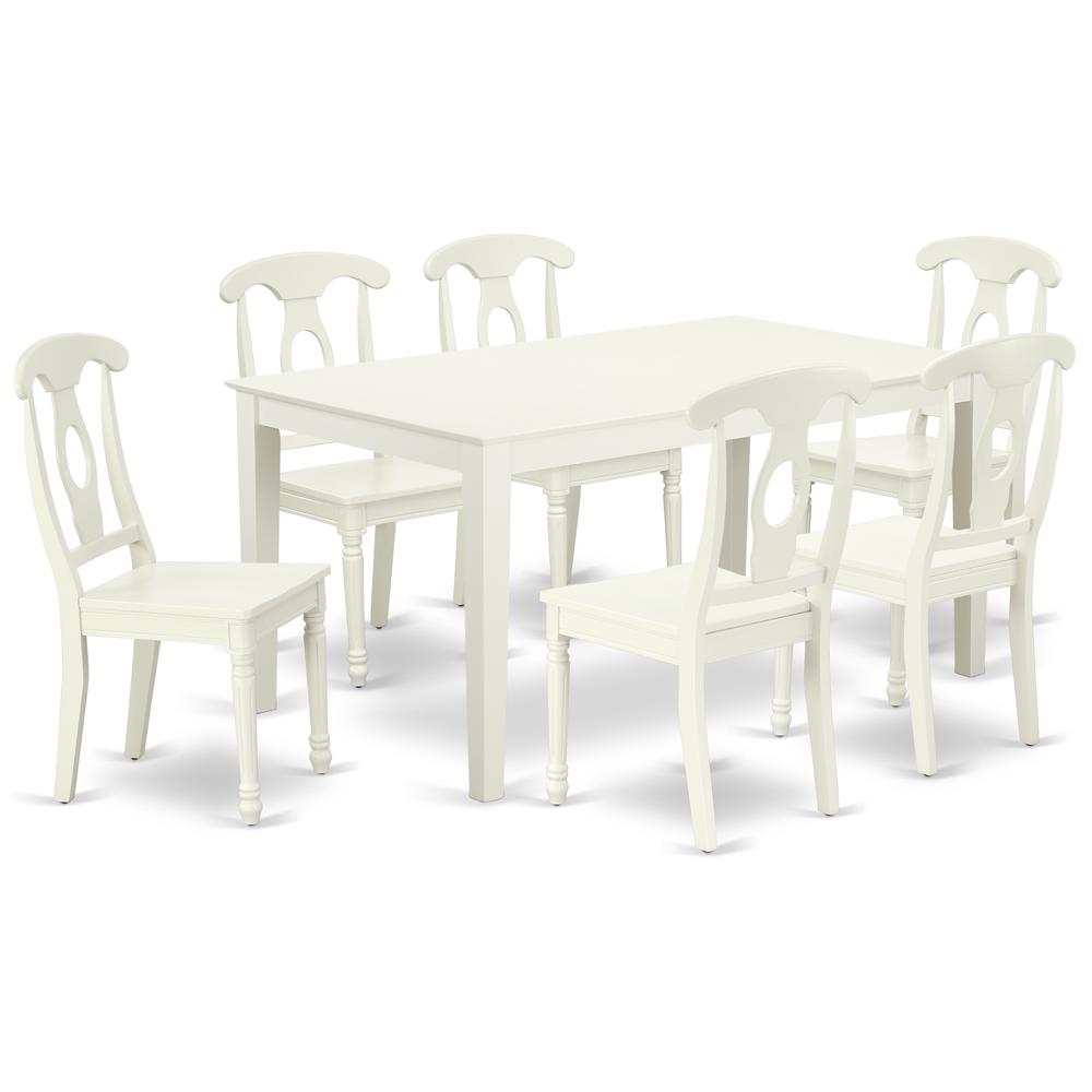 Dining Room Set Linen White CAKE7-LWH-W By East West Furniture | Dining Sets | Modishstore - 2