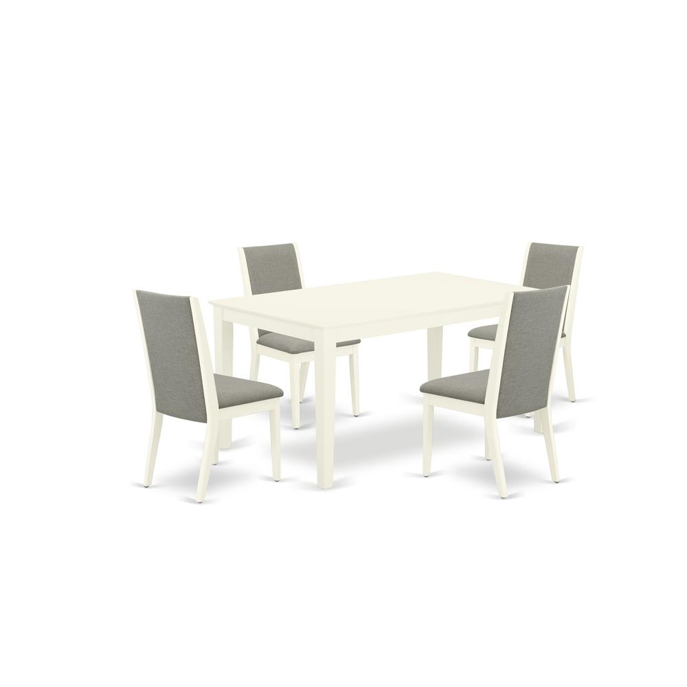 Dining Room Set Linen White CALA5 - LWH - 06 By East West Furniture | Dining Sets | Modishstore - 2