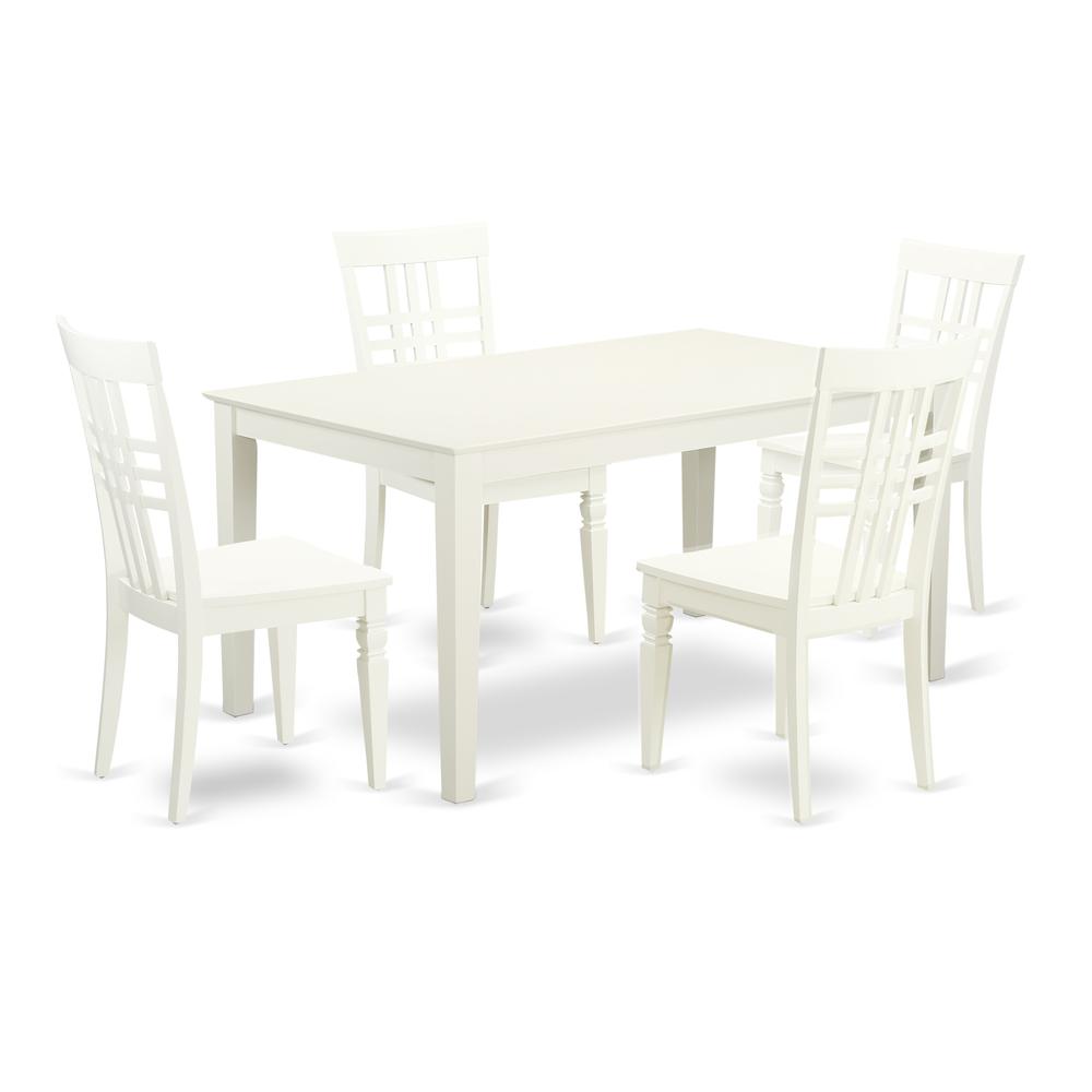 Dining Room Set Linen White CALG5-LWH-W By East West Furniture | Dining Sets | Modishstore - 2