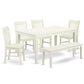Dining Room Set Linen White CANO6-LWH-W By East West Furniture | Dining Sets | Modishstore - 2