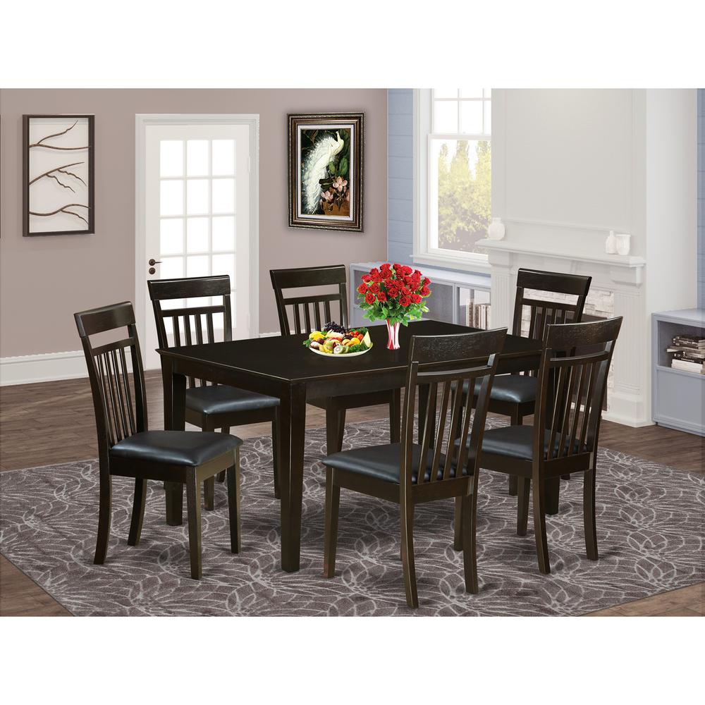 7 Pc Dining Room Dining Table And 6 Dining Chairs By East West Furniture | Dining Sets | Modishstore