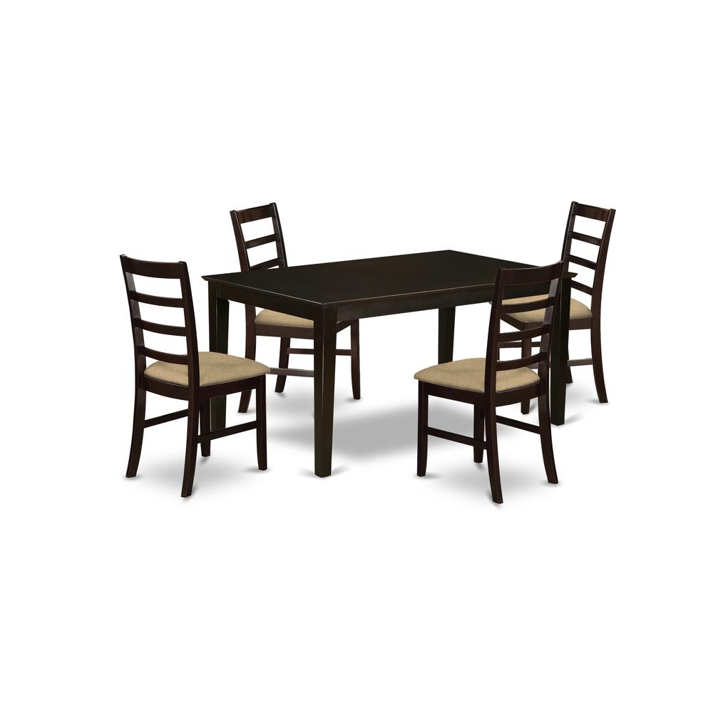 Capf5-Cap-C 5 Pc Dining Room Set For 4- Dining Table And 4 Dining Chairs By East West Furniture | Dining Sets | Modishstore