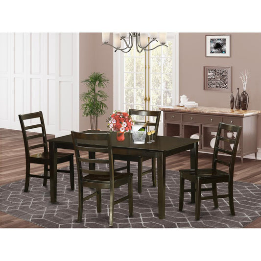 5 Pc Dining Room Set-Glass Top Dining Table And 4 Dining Chairs By East West Furniture | Dining Sets | Modishstore