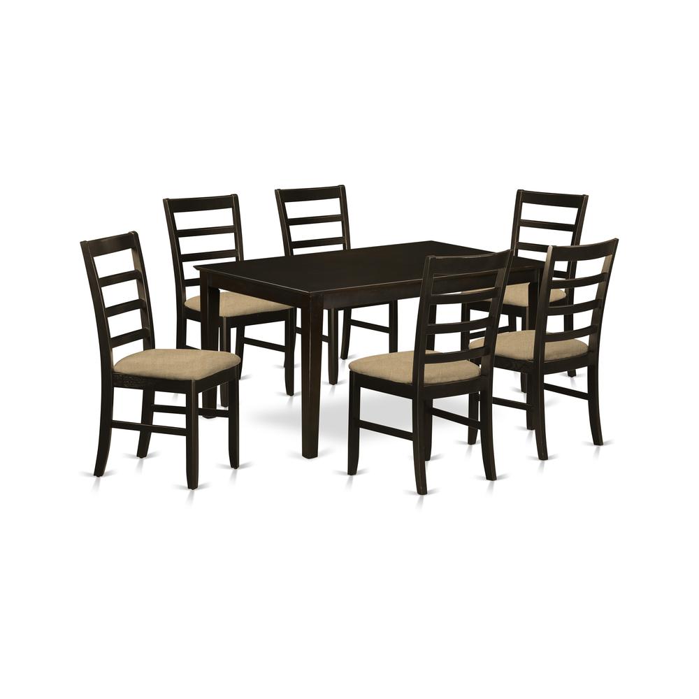 Capf7-Cap-C 7 Pc Dining Room Set For 6-Table And 6 Chairs For Dining Room By East West Furniture | Dining Sets | Modishstore