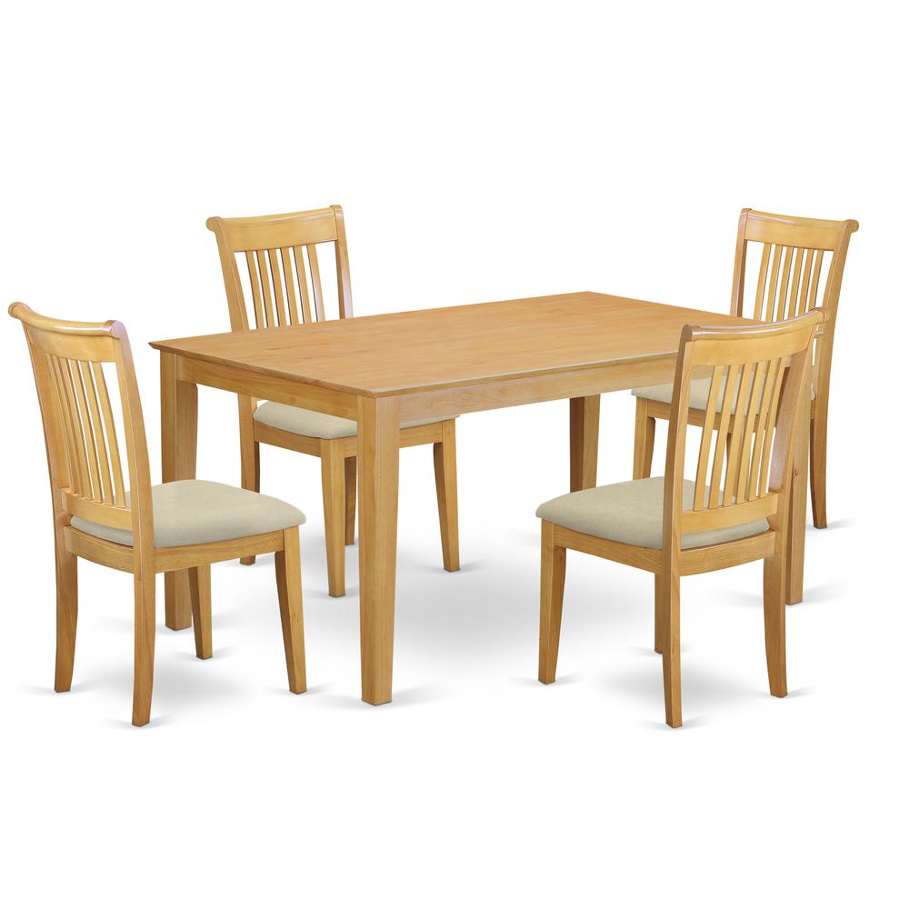 Dining Room Set Oak CAPO5-OAK-C By East West Furniture | Dining Sets | Modishstore - 2