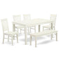 Dining Room Set Linen White CAWE6-LWH-W By East West Furniture | Dining Sets | Modishstore - 2