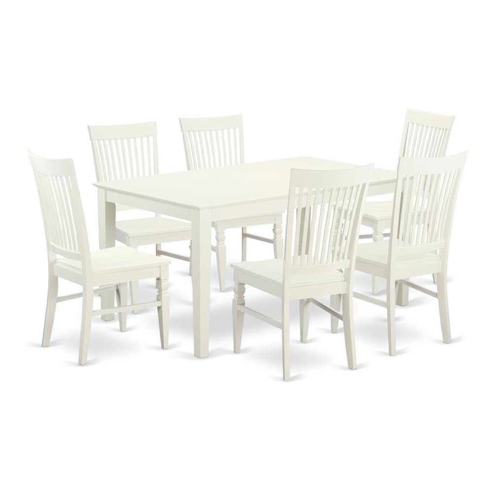 Dining Room Set Linen White CAWE7-LWH-W By East West Furniture | Dining Sets | Modishstore - 2