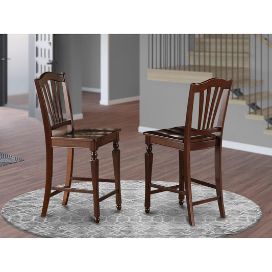 Chelsea Stools With Wood Seat, 24" Seat Height, Set Of 2 By East West Furniture | Dining Chairs | Modishstore