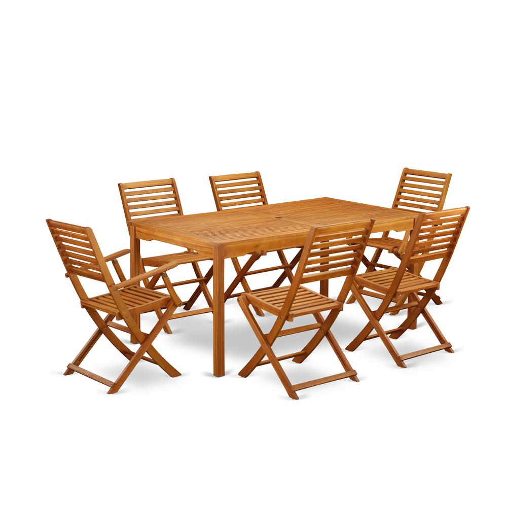 Wooden Patio Set Natural Oil CMBS72CANA By East West Furniture | Outdoor Dining Sets | Modishstore - 2