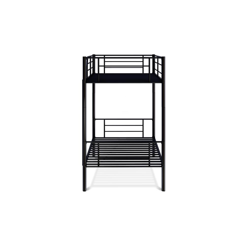 Danbury Twin Bunk Bed In Powder Coating Black Color By East West Furniture | Beds | Modishstore - 3