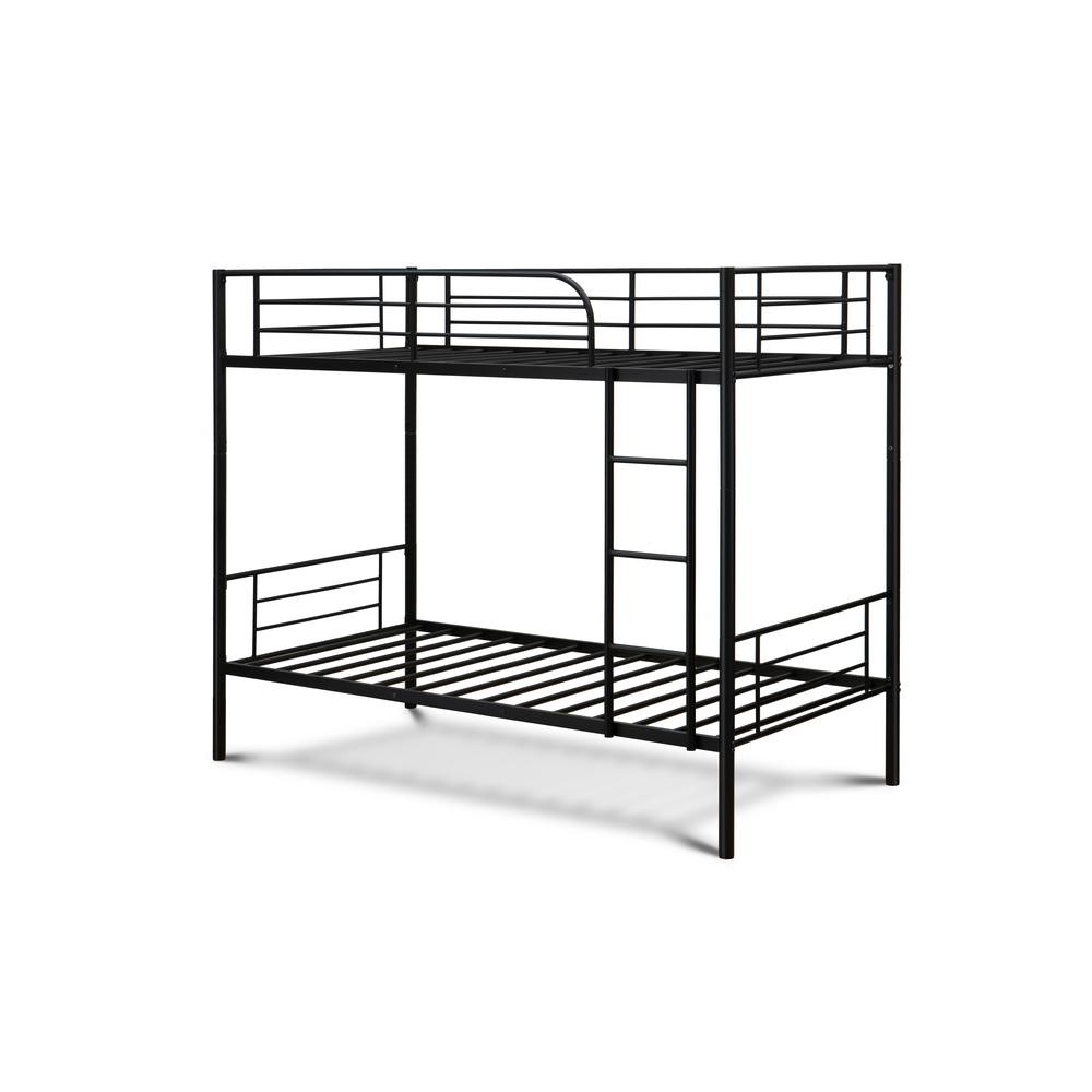 Danbury Twin Bunk Bed In Powder Coating Black Color By East West Furniture | Beds | Modishstore - 4